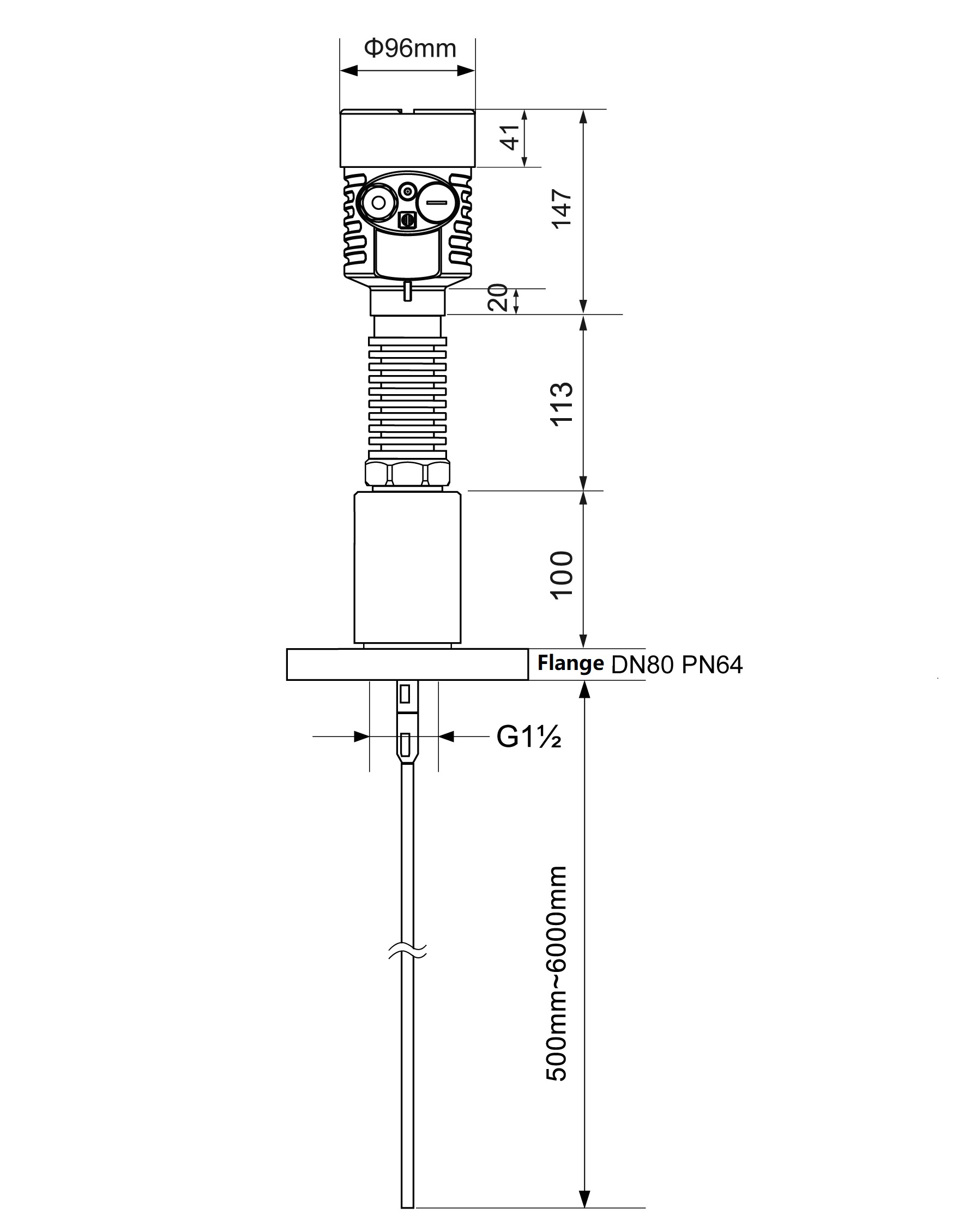 Drawing for Formation water level transmitter