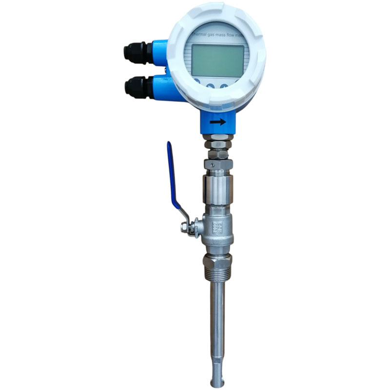 Thermal mass flow meter for natural gas